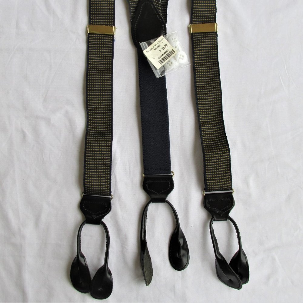 Mens Warehouse (NWT) Suspenders/Leather Fittings